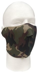 Neoprene Reversible Half Face Mask - Woodland Camo/Black