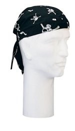 Black Skull & Bones Headwrap