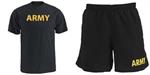 Army PT Uniform Bundle - T-Shirt and Shorts - Black and Yellow - Current Issue