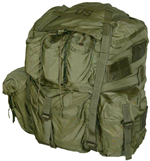 Military Field Pack, Combat, Large, with Metal Frame and Woodland Camo Shoulder Straps