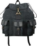 Leather & Canvas Wayfarer Backpack - Black