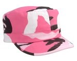 Womens Pink Camo Adjustable Fatigue Hat