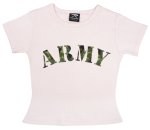 Girls Pink Tee W/Camo Army